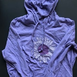 Purple Hoodie with Flower Design Brand New S